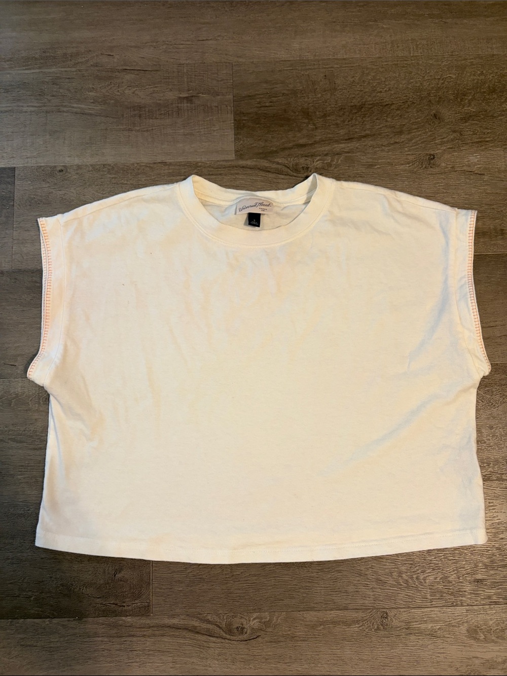 Universal Thread Cream Boxy Crop Tee